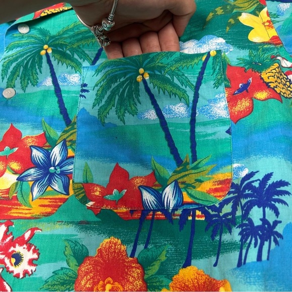 Blue Generation Tropical Breeze Men's Floral Shirt Size L - Picture 10 of 10